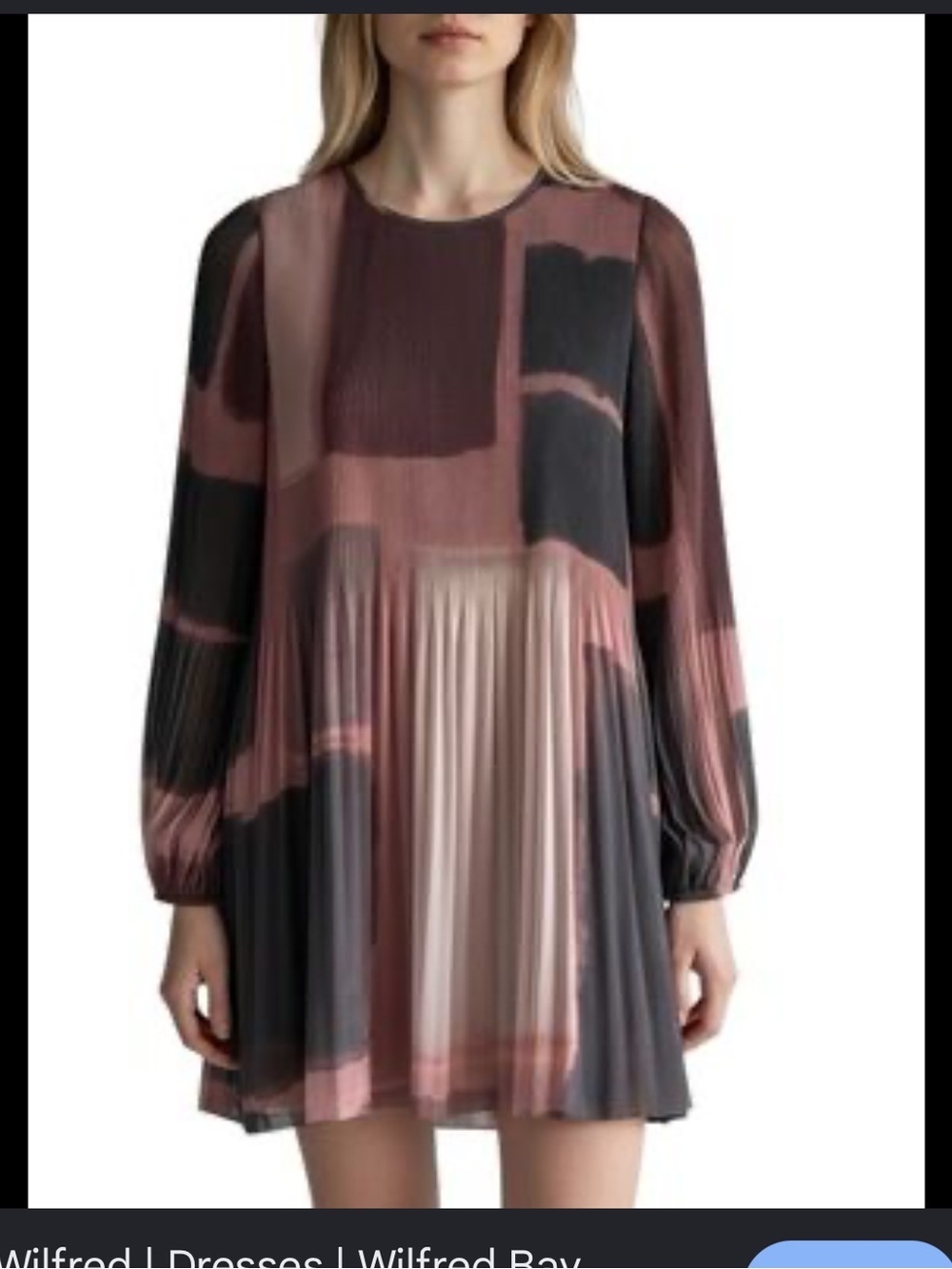 Wilfred Dusty Rose Pleated Shift Dress